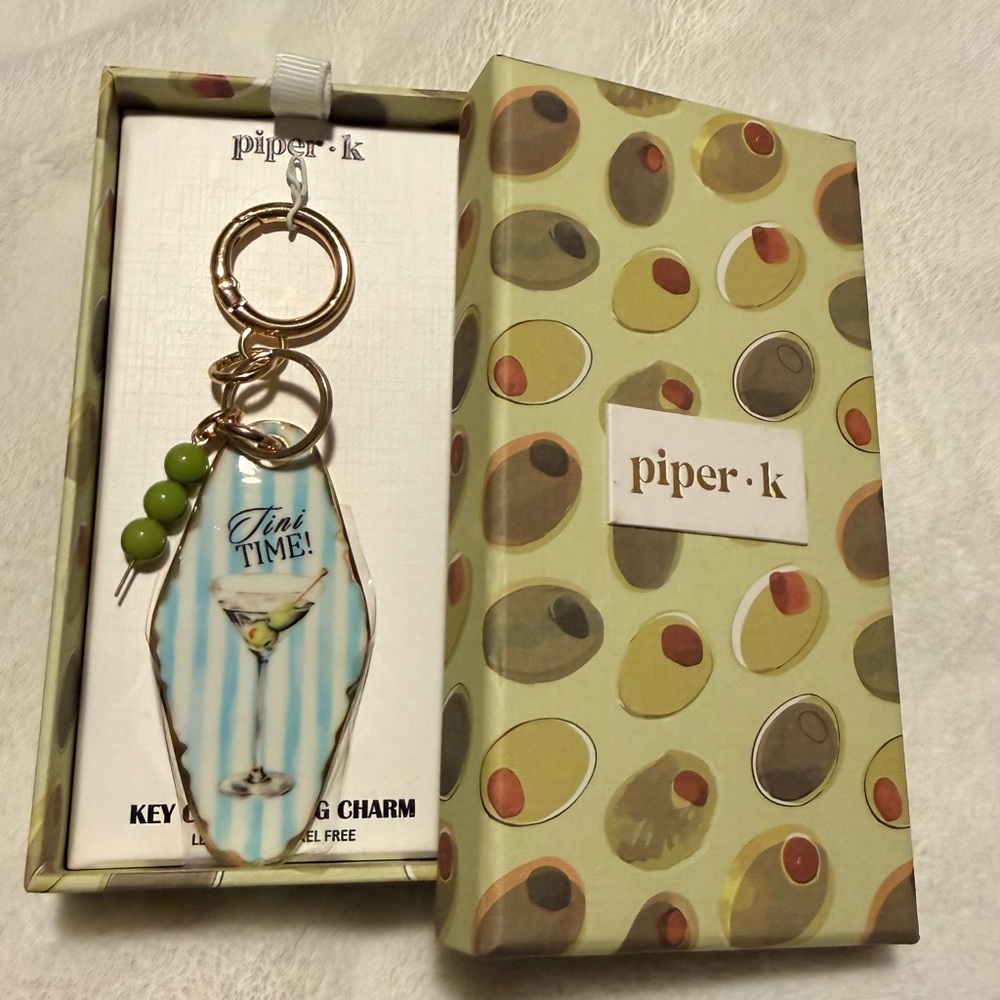 Piper K Martini Keychain with Box NWT